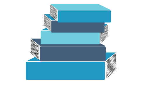 drawing of a stack of log books